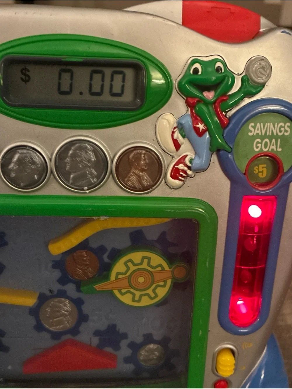 HTF Vintage Leap Frog Super Saver Teaching Bank Toy Counts Money WORKS